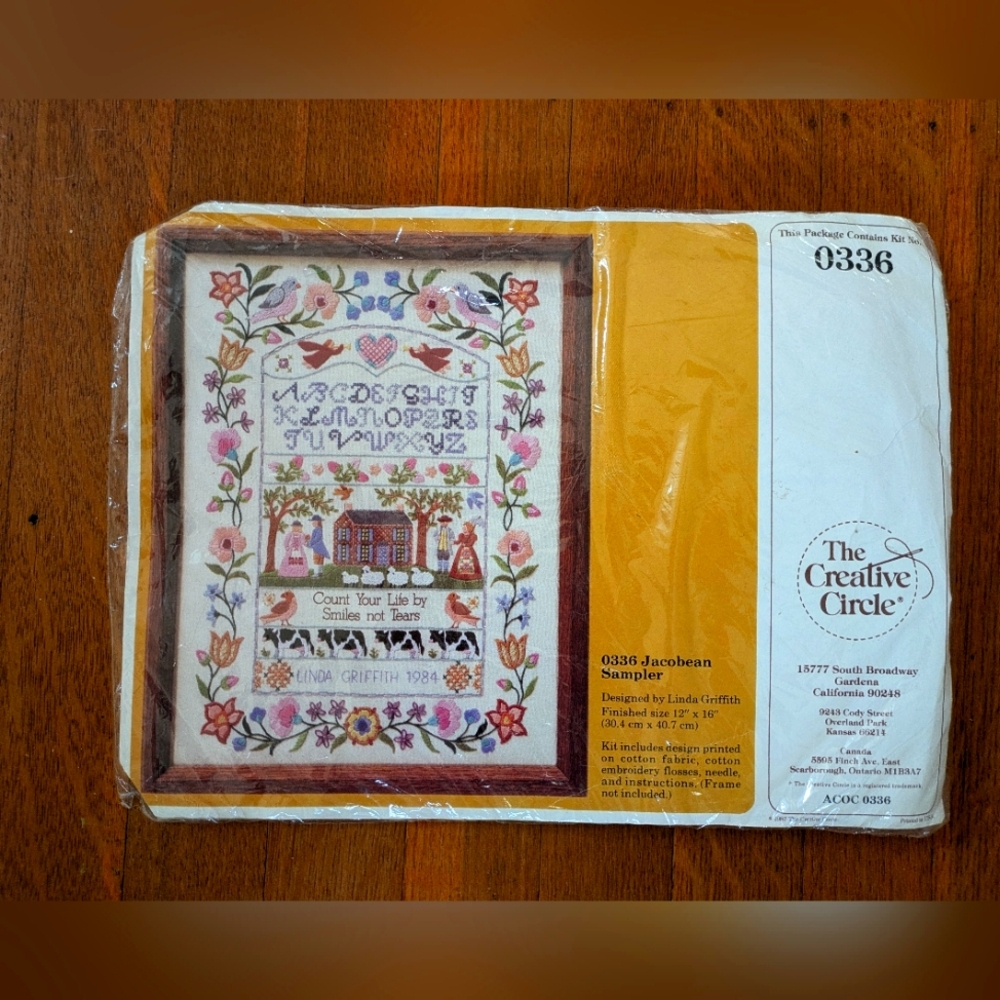 New! The Creative Circle #0336 needlework kit - Jacobean Sampler